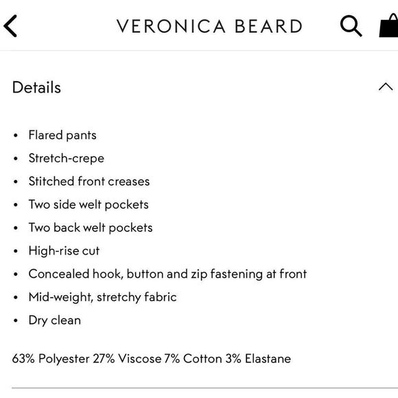 Veronica Beard flare leg pants sz 2 NWT - Picture 4 of 5